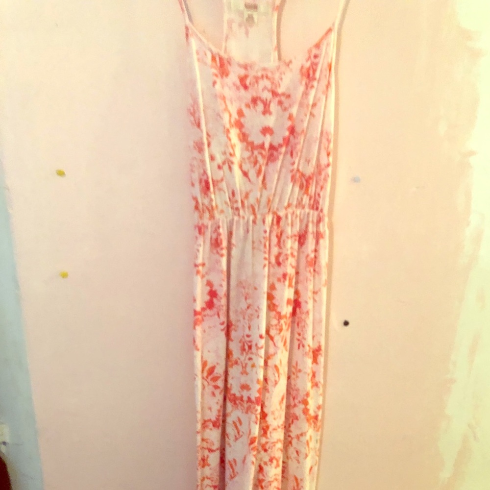 Pink/white tie dye maxi dress